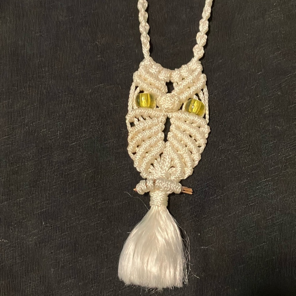 Crochet Owl necklace (likely from 1970’s)
